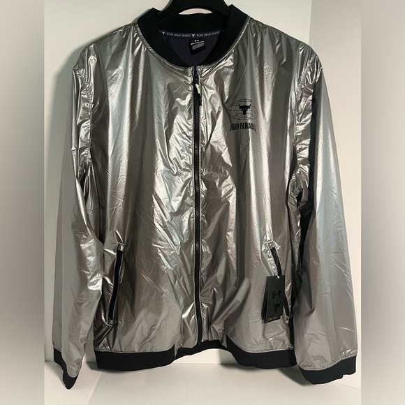 Underarmour Project Rock Disrupt Graphic Ripstop Nylon Fully Lined Bomber Jkt - Picture 7 of 16